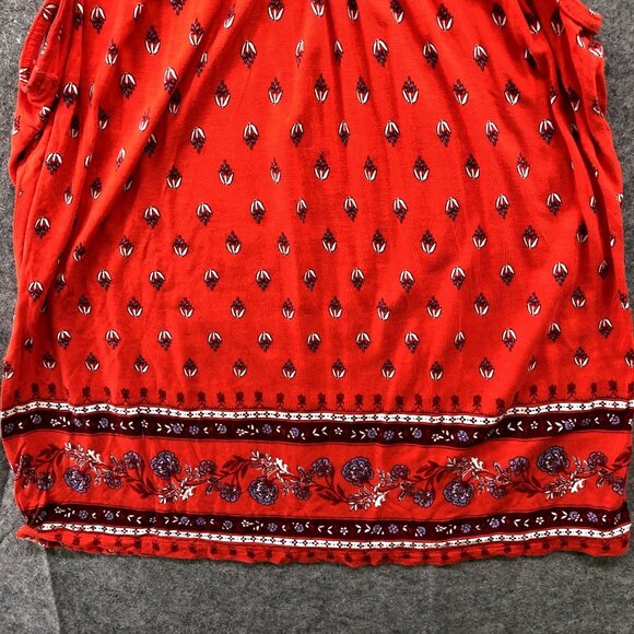 Old Navy Cami Womens S Relaxed Suspended Neck Top Red Boho Print Sleeveless - Picture 4 of 8